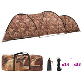 Tenda Igloo da Campeggio 650x240x190 cm per 8 Persone Mimetica