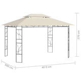 Gazebo 4x3x2,7 m Crema 160 g/m