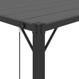 Gazebo con Tetto a Lamelle 3x3 m in Tessuto Antracite/Alluminio
