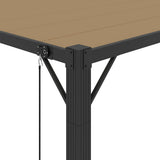 Gazebo con Tetto a Lamelle 3x4 m in Tessuto Tortora e Alluminio