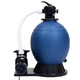 Filtro a Sabbia con Pompa a 7 Vie da 1000 W Blu e Nero