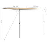 Tendalino per Camper e Roulotte 2,4x3x2,15 m Beige