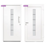Porta d'Ingresso in Alluminio e PVC Bianco 100x200 cm