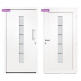 Porta d'Ingresso in Alluminio e PVC Bianco 110x210 cm