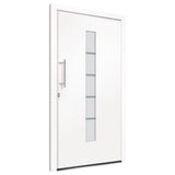 Porta d'Ingresso in Alluminio e PVC Bianco 100x200 cm