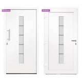 Porta d'Ingresso in Alluminio e PVC Bianco 100x210 cm