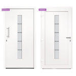 Porta d'Ingresso in Alluminio e PVC Bianco 110x210 cm