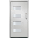 Porta d'Ingresso in Alluminio e PVC Bianco 100x210 cm