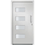 Porta d'Ingresso in Alluminio e PVC Bianco 100x210 cm