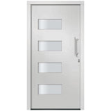Porta d'Ingresso in Alluminio e PVC Bianco 100x210 cm