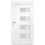 Porta d'Ingresso in Alluminio e PVC Bianco 100x210 cm