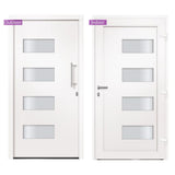 Porta d'Ingresso in Alluminio e PVC Bianco 100x210 cm