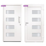 Porta d'Ingresso in Alluminio e PVC Bianco 100x210 cm
