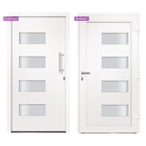 Porta d'Ingresso in Alluminio e PVC Bianco 100x210 cm