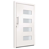 Porta d'Ingresso in Alluminio e PVC Bianco 100x210 cm