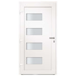 Porta d'Ingresso in Alluminio e PVC Bianco 100x210 cm