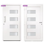 Porta d'Ingresso in Alluminio e PVC Bianco 100x210 cm