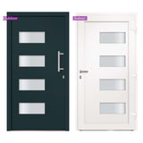 Porta d'Ingresso in Alluminio e PVC Antracite 100x200 cm