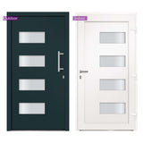 Porta d'Ingresso in Alluminio e PVC Antracite 100x200 cm