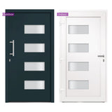 Porta d'Ingresso in Alluminio e PVC Antracite 100x200 cm