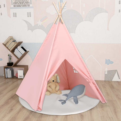 Tenda Tipi per Bambini con Borsa Rosa Microfibra 120x120x150cm