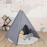 Tenda Tipi Bambini con Borsa Grigio Microfibra 120x120x150cm