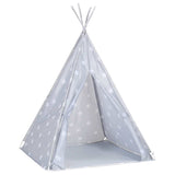 Tenda Tipi Bambini con Borsa Grigio Poliestere 115x115x160cm