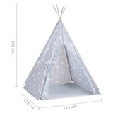 Tenda Tipi Bambini con Borsa Grigio Poliestere 115x115x160cm