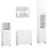Set Mobili da Bagno 4 pz Bianco in Legno truciolato