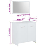 Set Mobili da Bagno 4 pz Bianco in Legno truciolato