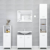 Set Mobili da Bagno 4 pz Bianco in Legno truciolato