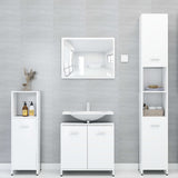 Set Mobili da Bagno 3 pz Bianco in Truciolato
