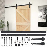 Porta Scorrevole con Set Hardware 80x210 cm in Legno di Pino