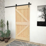 Porta Scorrevole con Set Hardware 80x210 cm in Legno di Pino