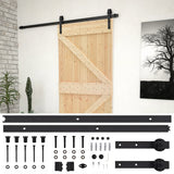 Porta Scorrevole con Set Hardware 90x210 cm in Legno di Pino