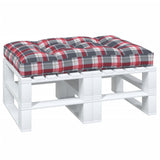 Cuscino per Pallet a Quadri Rossi 120x80x12 cm in Tessuto