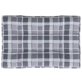 Cuscino per Pallet a Quadri Grigi 120x80x12 cm in Tessuto