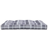 Cuscino per Pallet a Quadri Grigi 120x80x12 cm in Tessuto