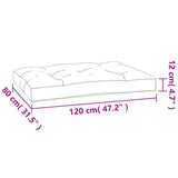 Cuscino per Pallet a Quadri Grigi 120x80x12 cm in Tessuto