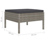 Set Divani da Giardino 4 pz con Cuscini in Polyrattan Grigio