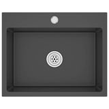 Lavello da Cucina Lavorato a Mano Nero Acciaio Inox