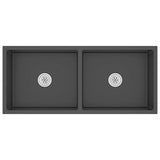 Lavello da Cucina Artigianale Nero in Acciaio Inox