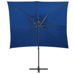 Ombrellone a Sbalzo con Doppia Copertura 250x250 cm Azzurro