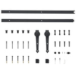 Porta Scorrevole con Set Hardware 90x210 cm in Legno di Pino