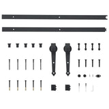 Porta Scorrevole con Set Hardware 90x210 cm in Legno di Pino