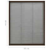 Zanzariera Plissettata Finestre in Alluminio Marrone 60x80 cm
