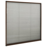 Zanzariera Plissettata Finestre in Alluminio Marrone 120x120 cm