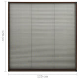 Zanzariera Plissettata Finestre in Alluminio Marrone 120x120 cm
