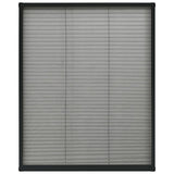 Zanzariera Plissettata Finestre in Alluminio Antracite 80x100cm