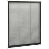 Zanzariera Plissettata Finestre in Alluminio Antracite 80x100cm